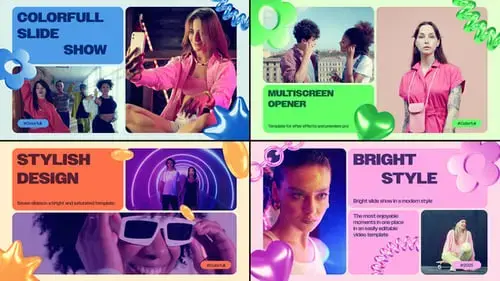 多屏幕幻灯片动画FCPX模板