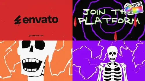 万圣节头骨标志片头为FCPX模板