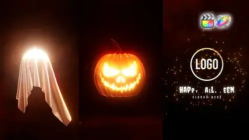 万圣节LOGO标志RevealFCPX模板