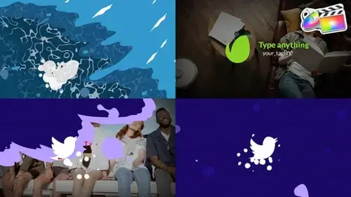 FCPX模板的卡通液体标志片头