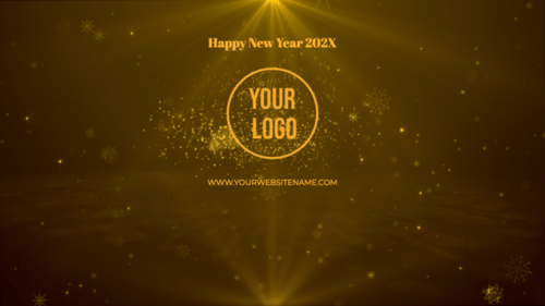 FCPX模板 - 庆祝光影主题介绍新年快乐logo3d标志片头