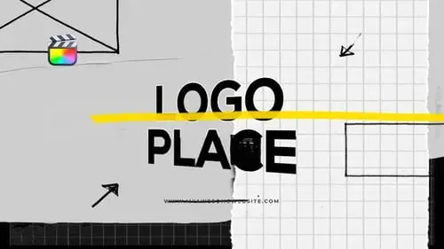 GrungeLOGO标志涂鸦艺术创作纸艺术FCPX模板