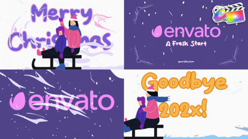 FCPX模板的圣诞徽标Logo