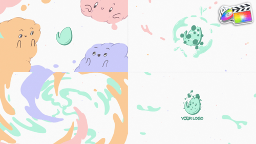 MG动画卡通logo云字符徽标FCPX模板