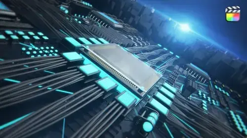 CPU 3D技术徽标简介-FCPX模板