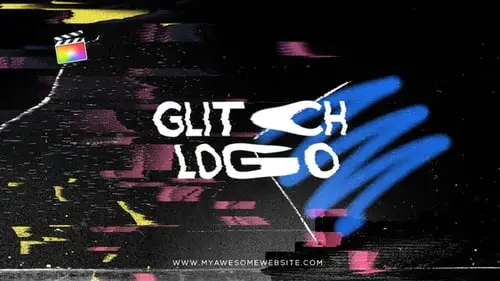 Glitch徽标失真Intro动画标志FCPX模板