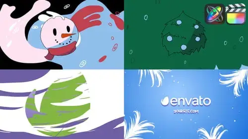 圣诞变形标志特效标志动画FCPX模板