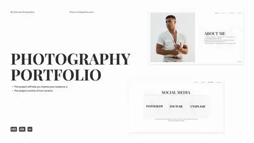 摄影作品集简洁文字包装AE模板