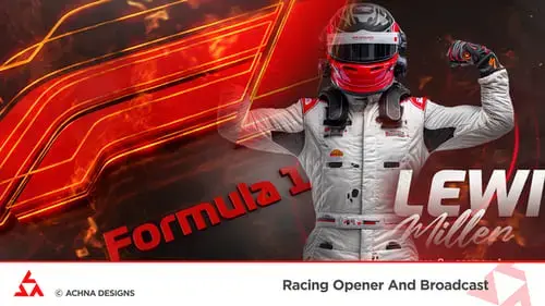 赛车片头和广播包装文字AE模板