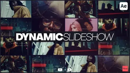 动态幻灯片多组镜头切换AE模板