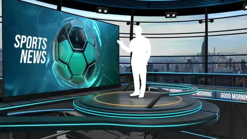 virtual set Studio MDM电视素材台虚拟演播室AE模板