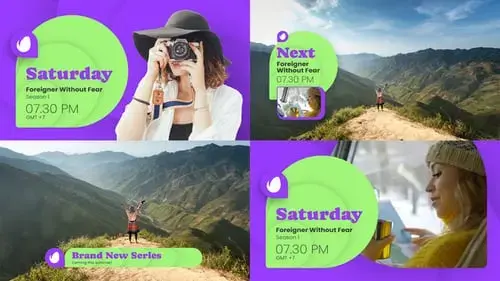 充满活力的广播包AE视频