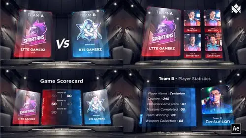 电子竞技游戏图形包装元素AE视频