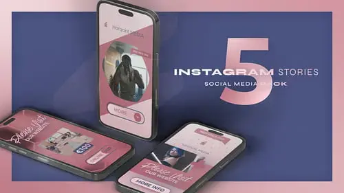 时尚垂直卷轴视频包装封面AE视频