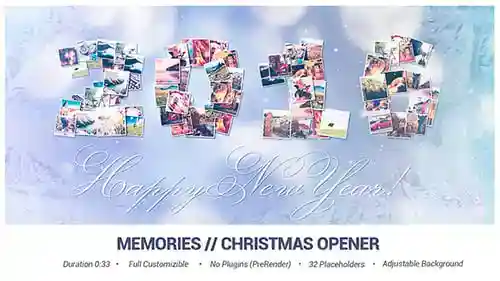 回忆 圣诞节片头AE视频
