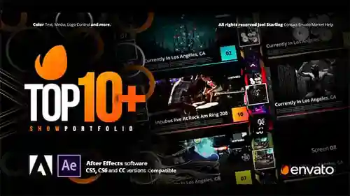 前10名排名广播级不同颜色片头AE视频