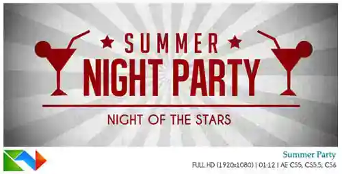 夏季派对海滩派对和俱乐部派对AE视频