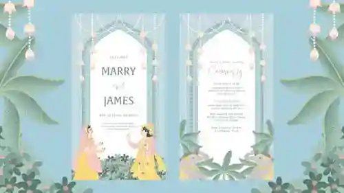 印度传统婚礼邀请和动画AE视频