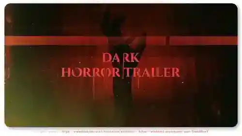 电影恐怖预告片带有Grunge效果和滴x文字AE视频