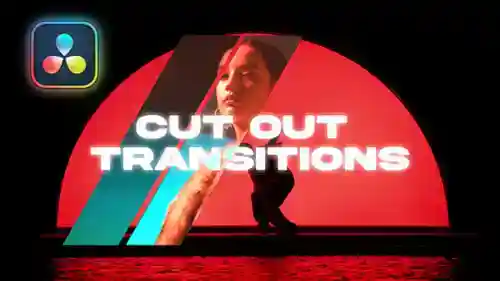 用于视频编辑的动态切出过渡达芬奇模板
